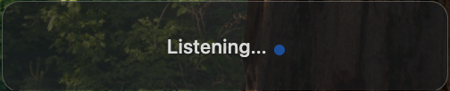 Blip AI's "Listening…" indicator while dictating