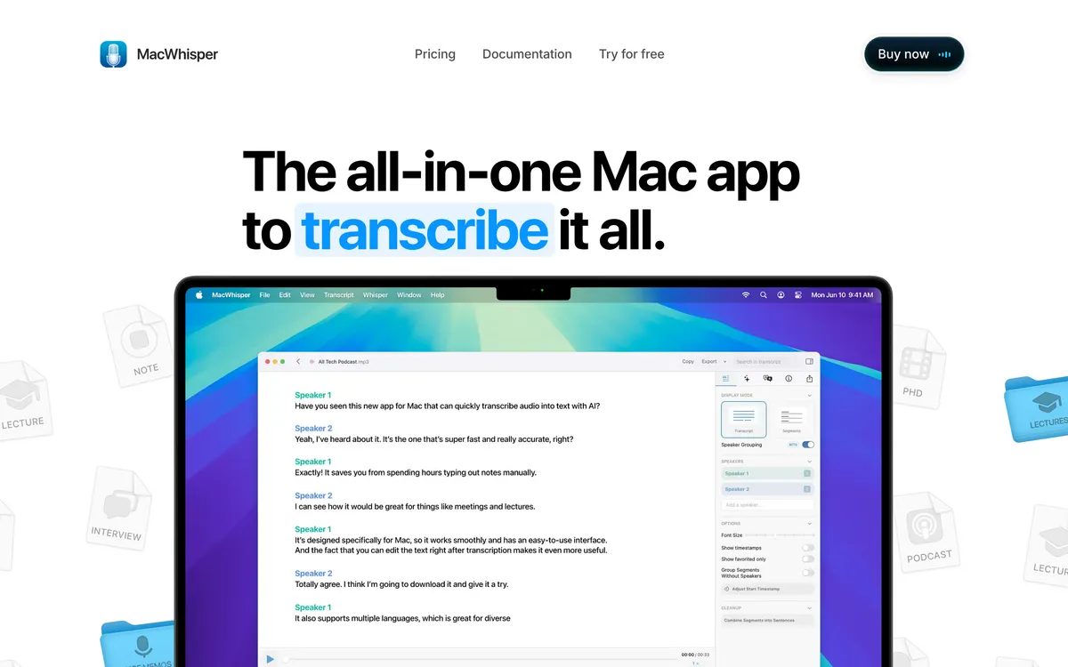 MacWhisper's home page